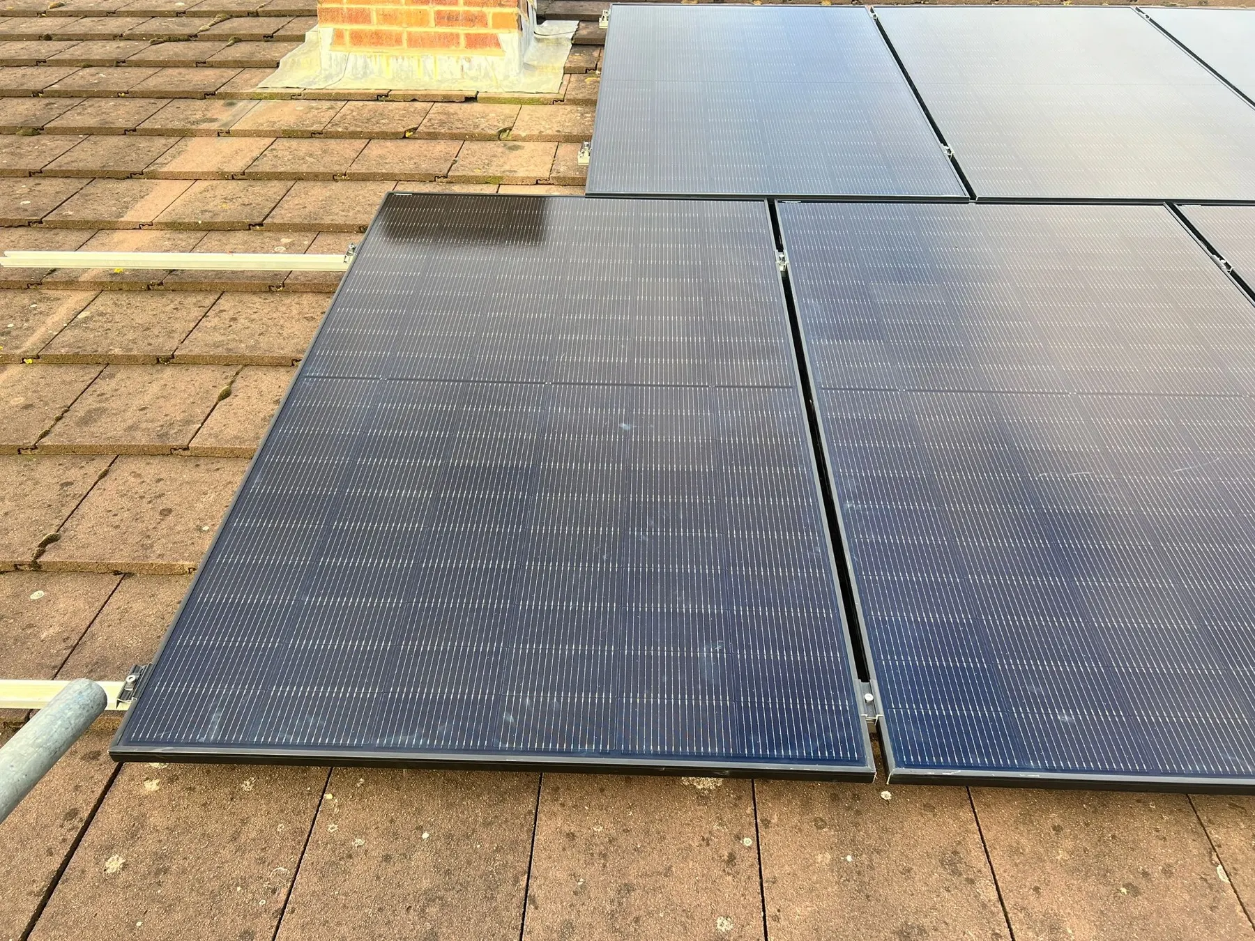 Solar panel installation on a roof in Fareham, Hampshire