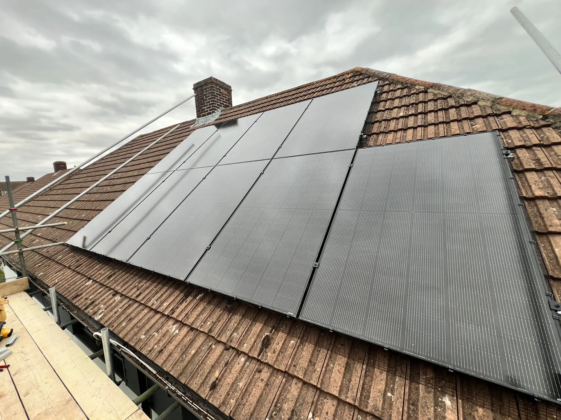 Solar panel installation on a roof in Gosport, Hampshire