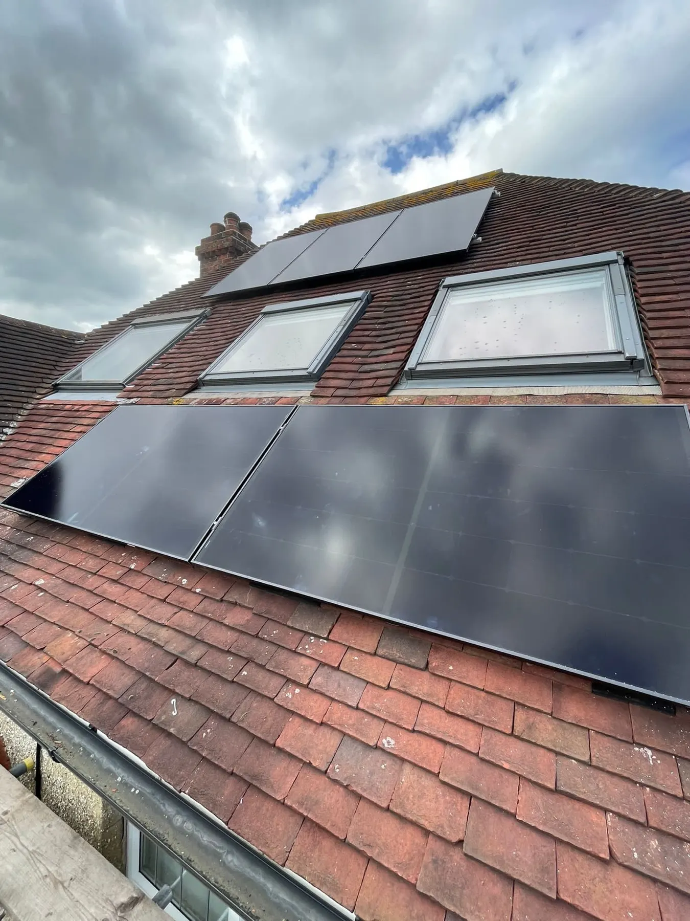 Solar panel installation on a roof in Portsmouth, Hampshire
