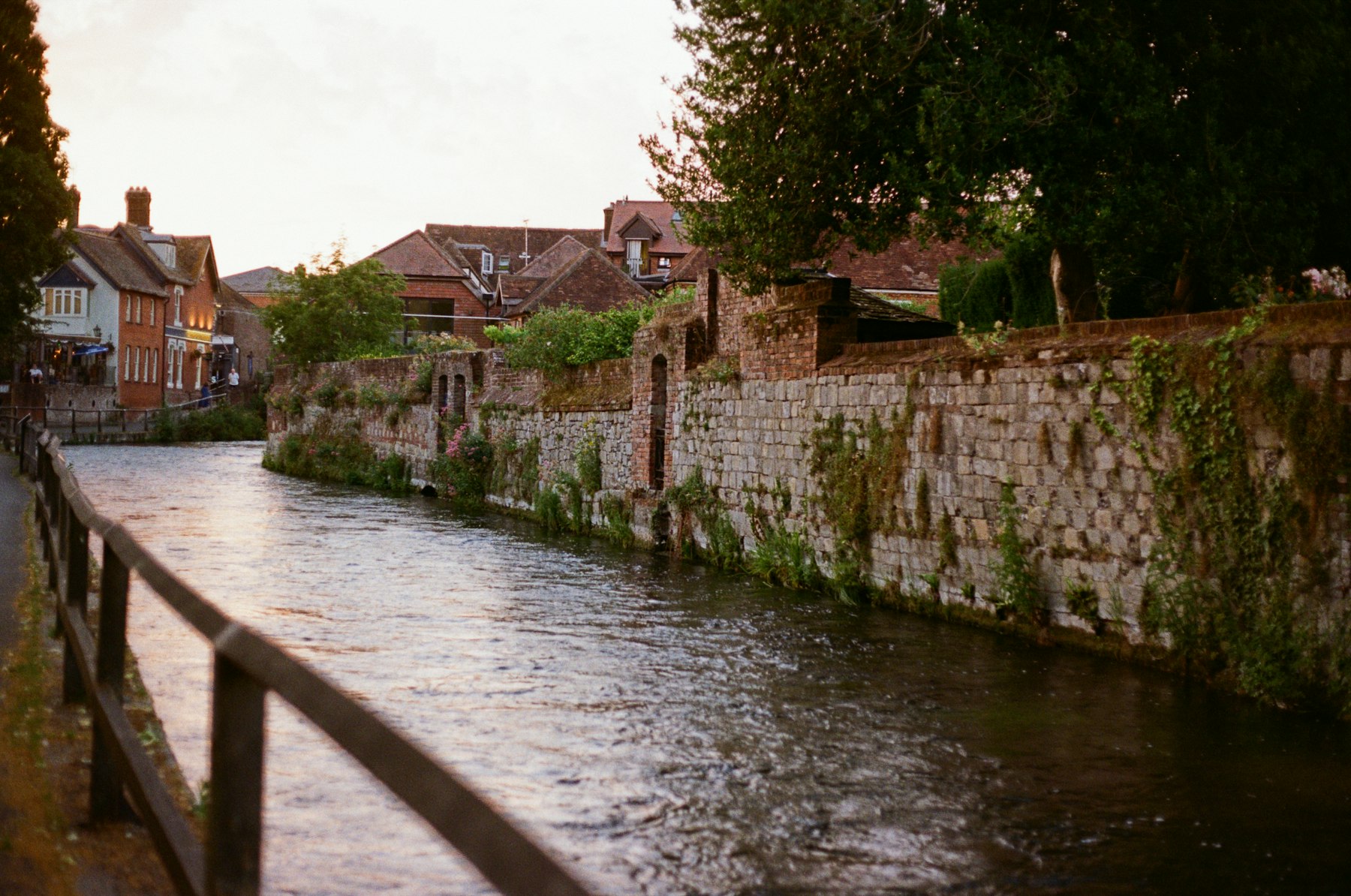 The River Itchen chalk stream in Winchester, Hampshire